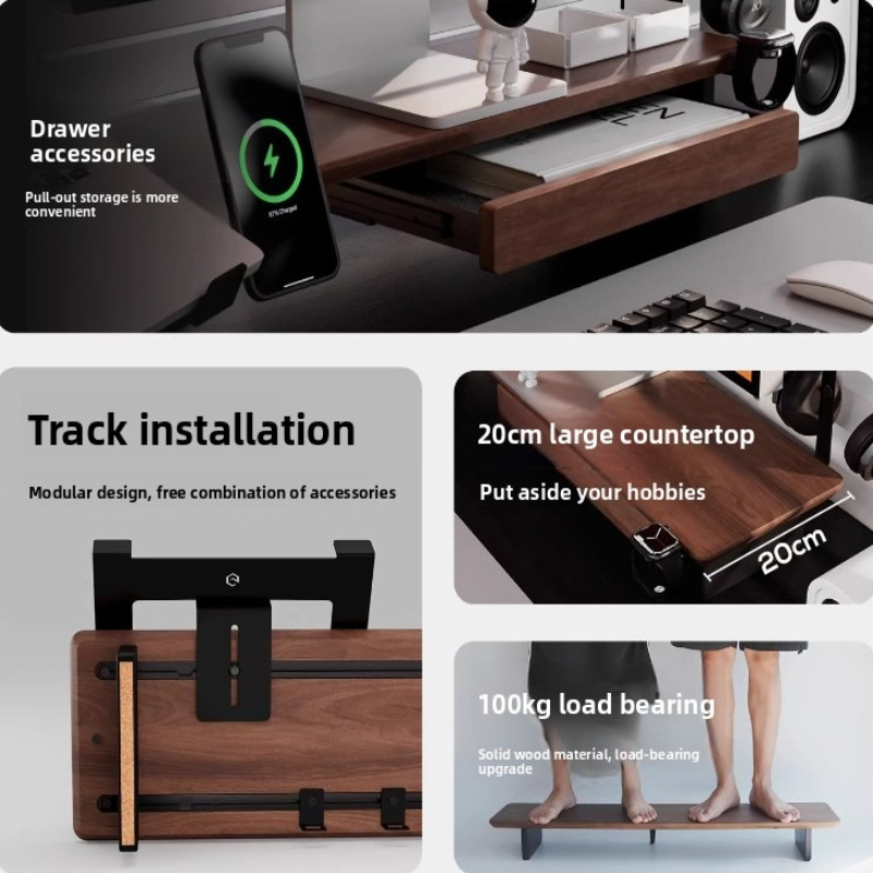 Partition Screen Divider - Caixa de Armazenamento Metálica para Monitor
