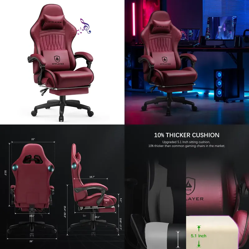 Office Chair - Cadeira de jogos GTPLAYER com altifalantes,