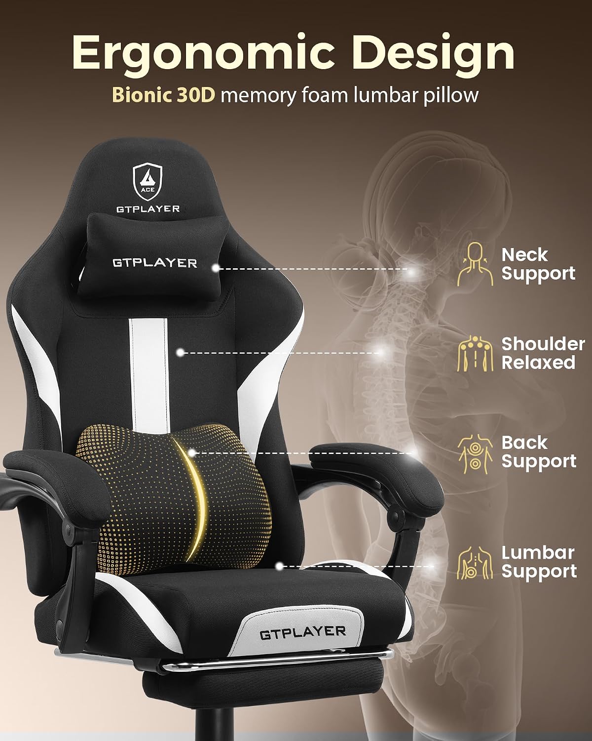 Cadeira de jogos LUCKRACER, mo - Office Chair Cushion avaliação e preço